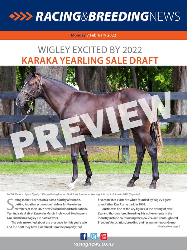 NZ Racing and Breeding News – 07 February 2022