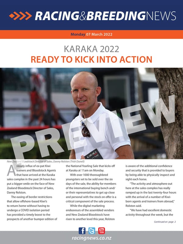 NZ Racing and Breeding News – 07 March 2022