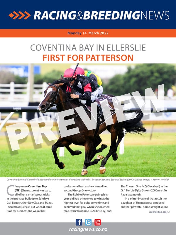 NZ Racing and Breeding News – 14 March 2022
