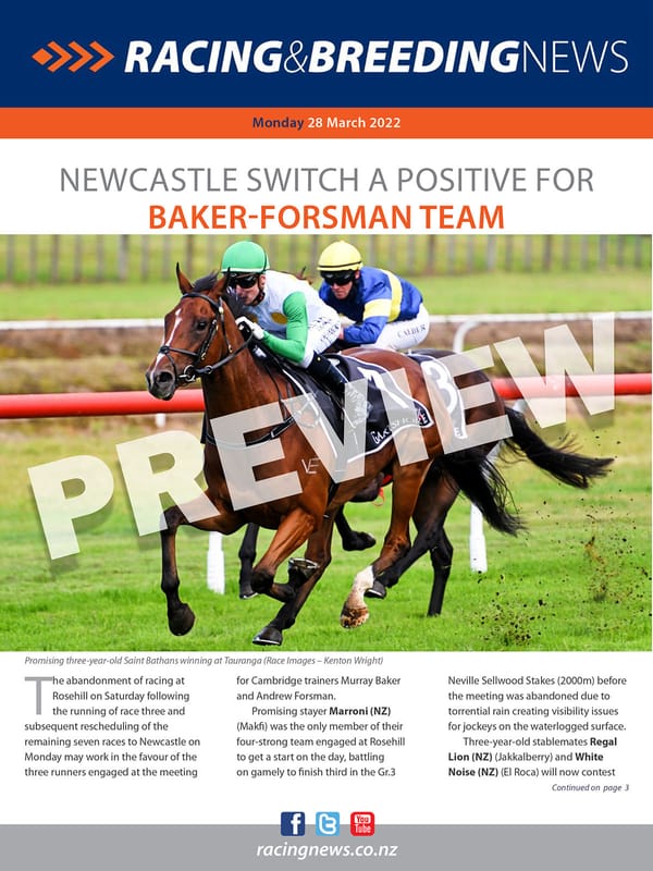 NZ Racing and Breeding News – 28 March 2022