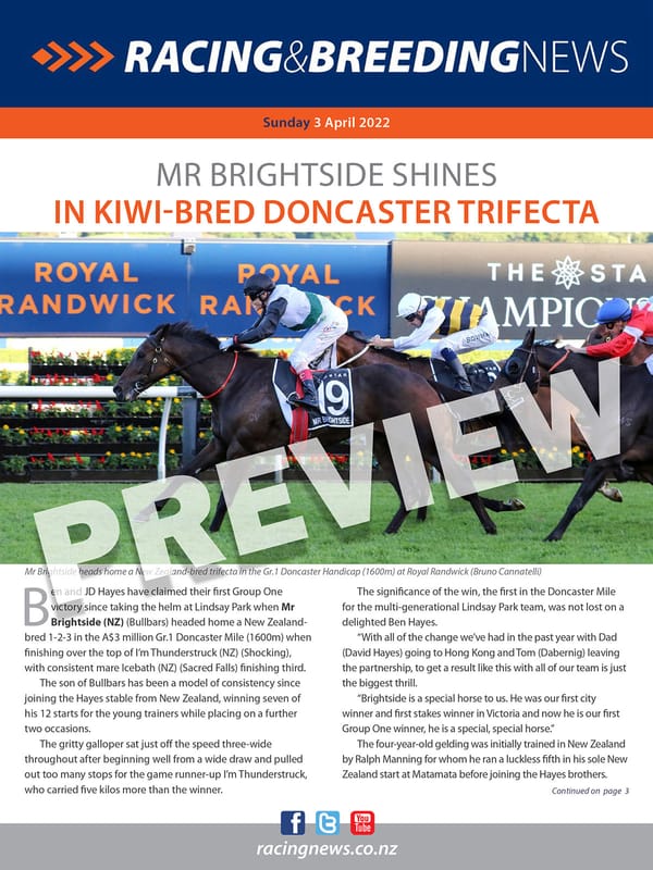 NZ Racing and Breeding News – 03 April 2022