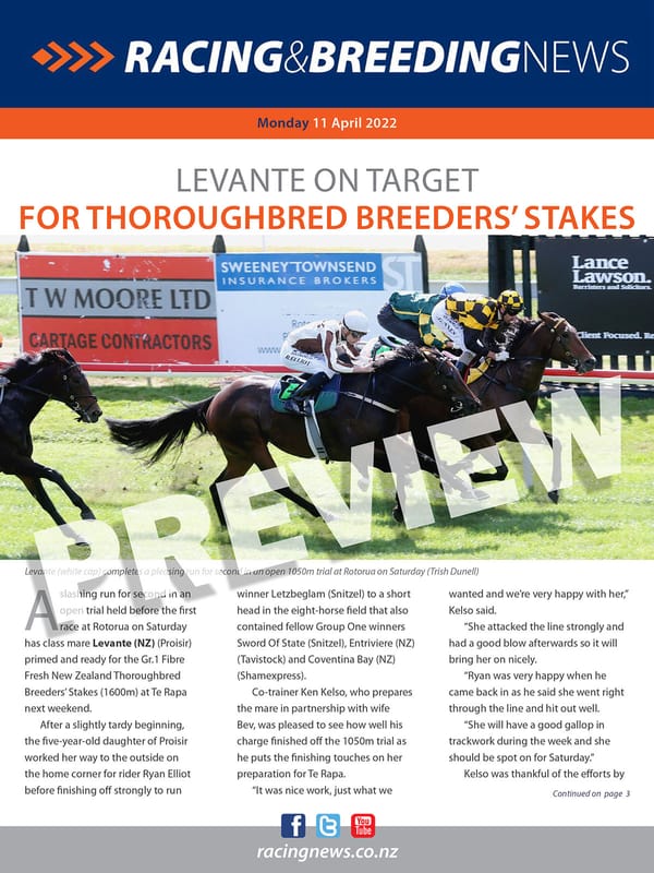 NZ Racing and Breeding News – 11 April 2022