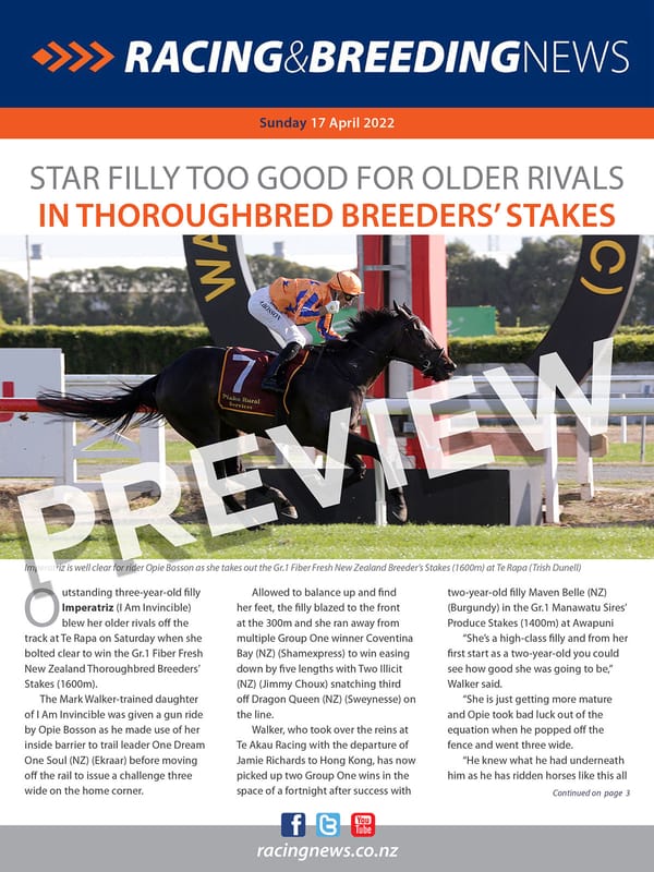NZ Racing and Breeding News – 17 April 2022