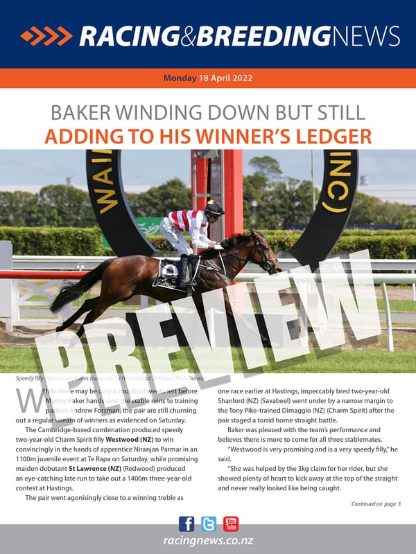 NZ Racing and Breeding News – 18 April 2022