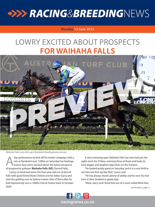 NZ Racing and Breeding News – 13 June 2022