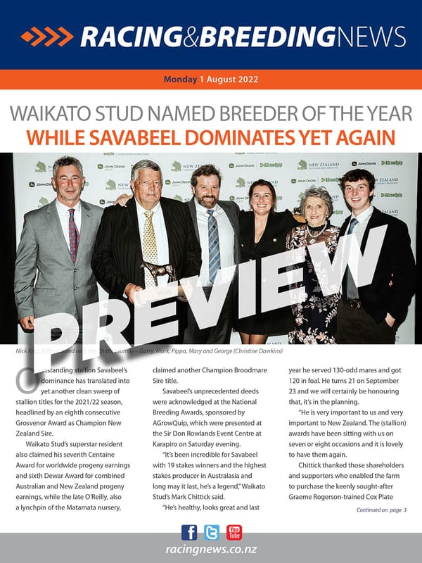 NZ Racing and Breeding News – 01 August 2022