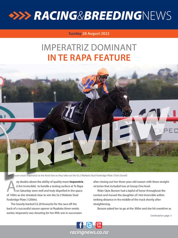NZ Racing and Breeding News – 28 August 2022