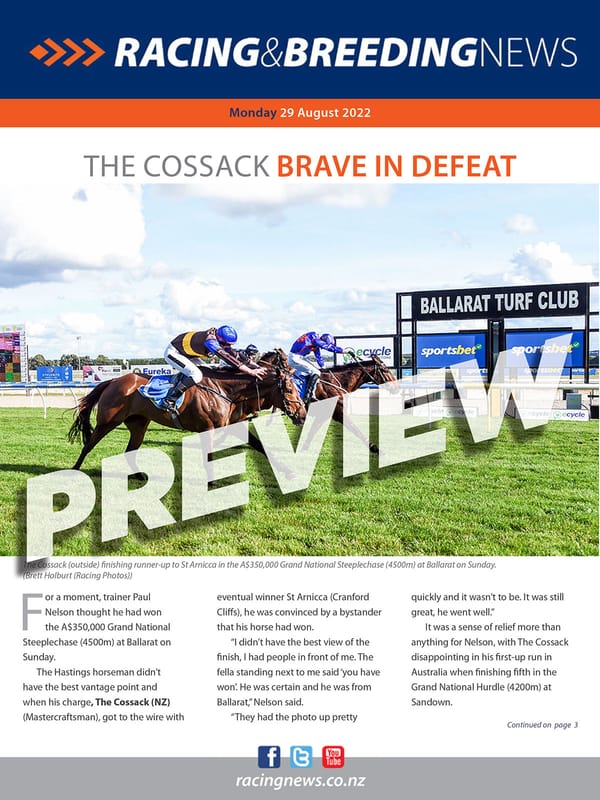 NZ Racing and Breeding News – 29 August 2022