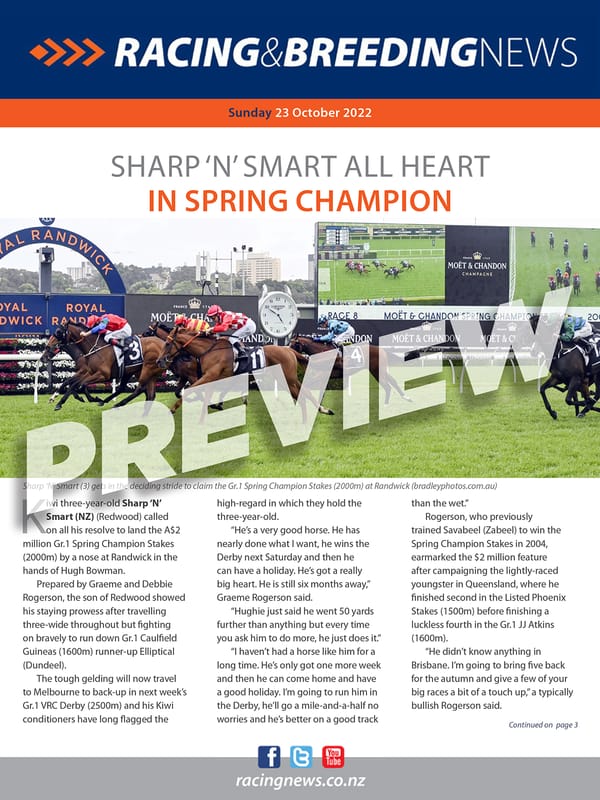 NZ Racing and Breeding News – 23 October 2022