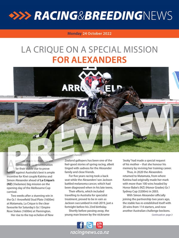 NZ Racing and Breeding News – 24 October 2022