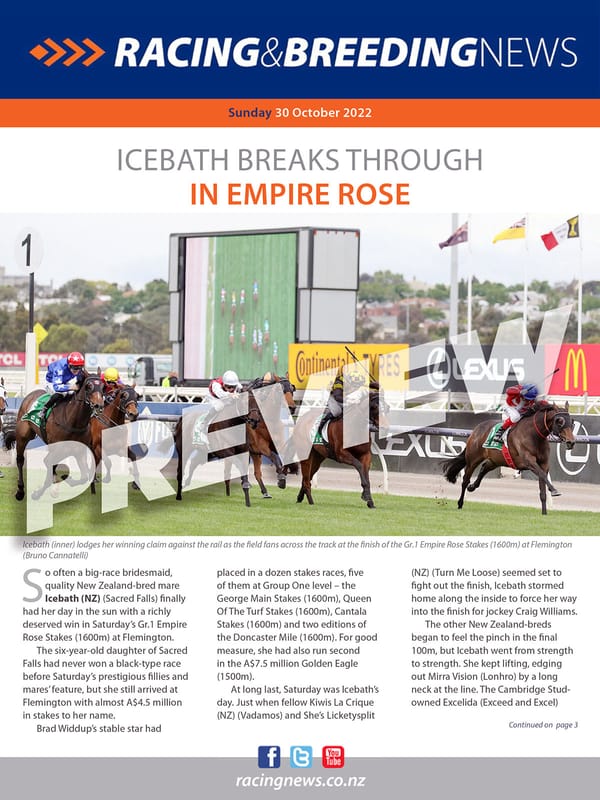 NZ Racing and Breeding News – 30 October 2022