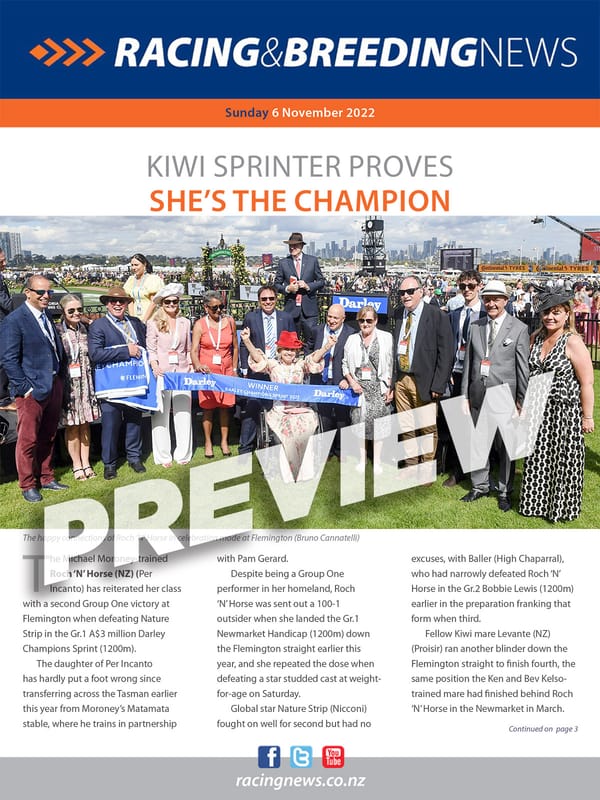 NZ Racing and Breeding News – 06 November 2022