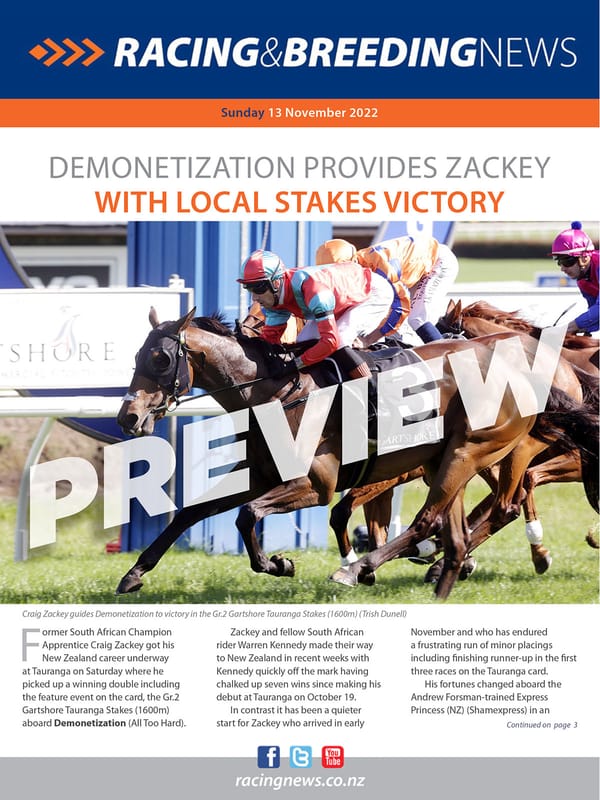NZ Racing and Breeding News – 13 November 2022