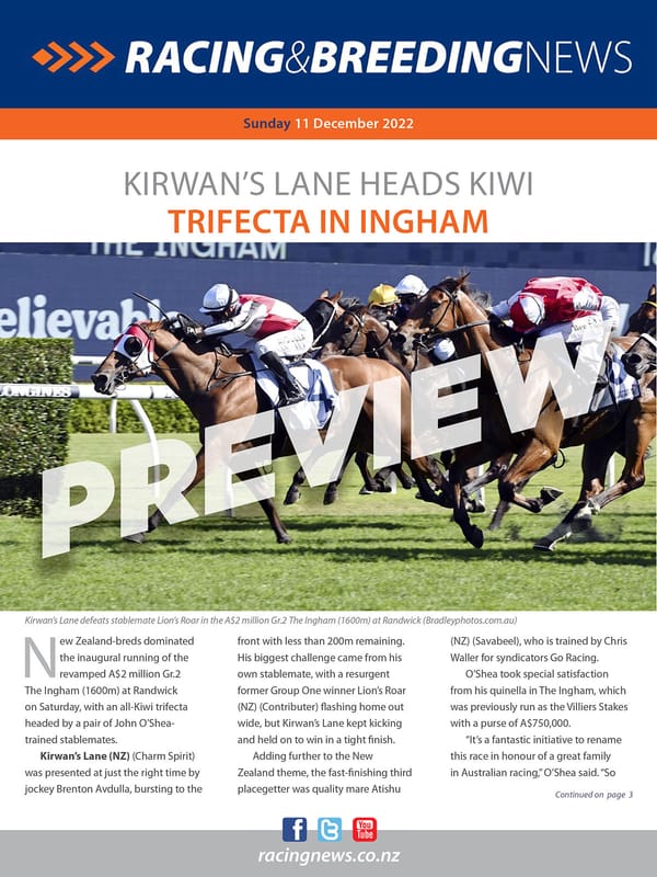 NZ Racing and Breeding News – 11 December 2022