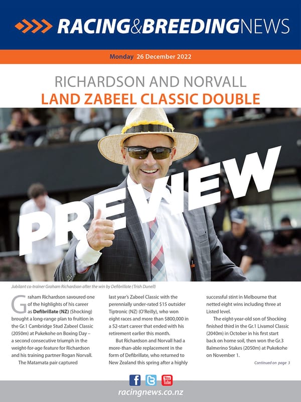 NZ Racing and Breeding News – 26 December 2022