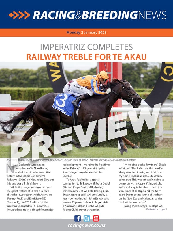 NZ Racing and Breeding News – 02 January 2023