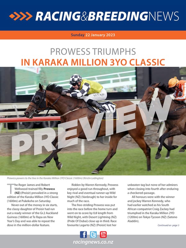 NZ Racing and Breeding News – 22 January 2023