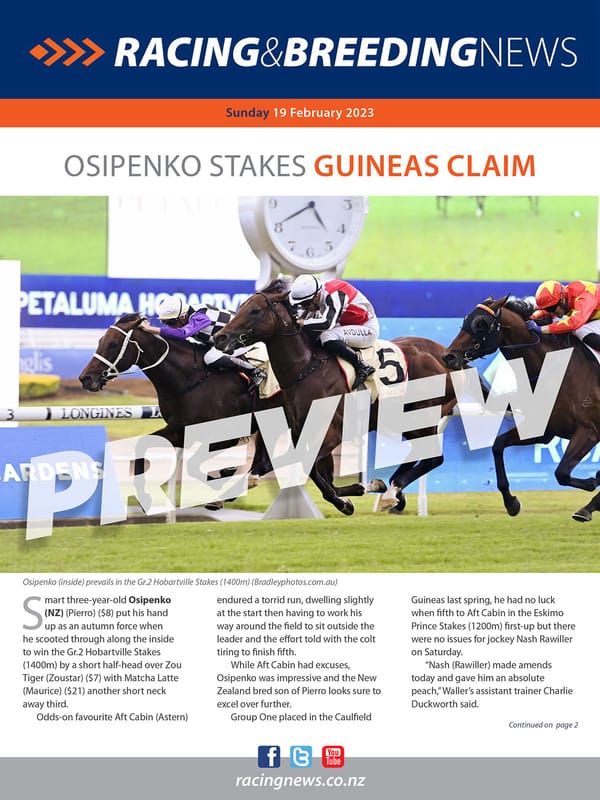 NZ Racing and Breeding News – 19 February 2023