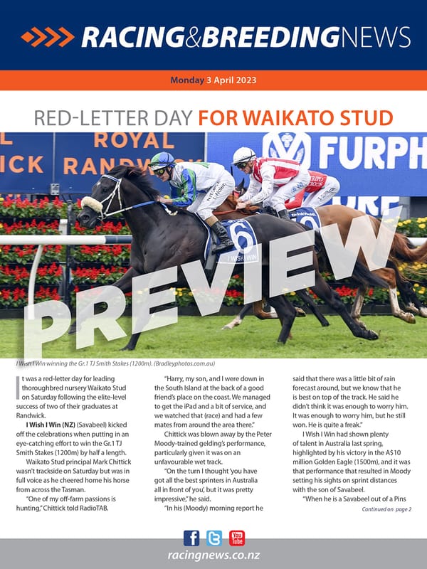 NZ Racing and Breeding News – 03 April 2023