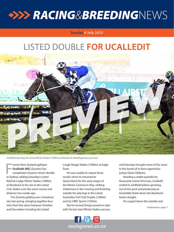 NZ Racing and Breeding News – 09 July 2023