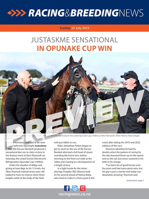 NZ Racing and Breeding News – 23 July 2023