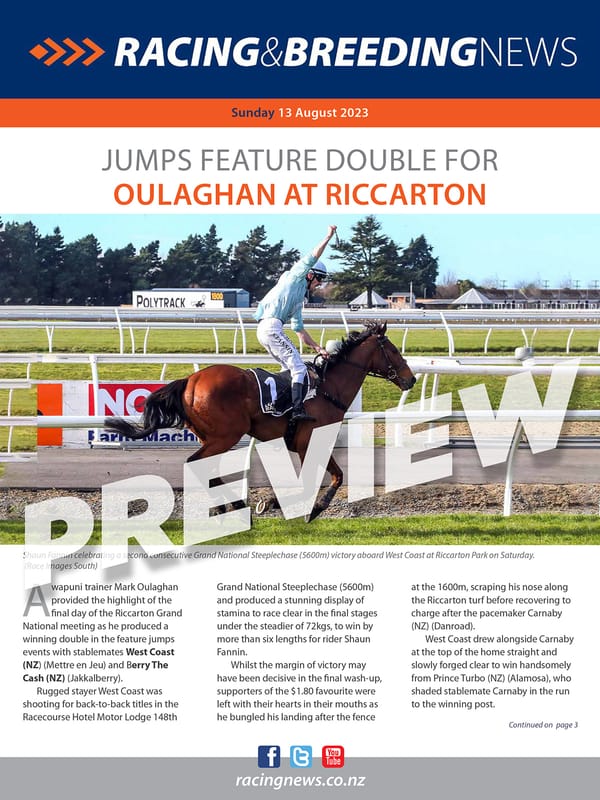 NZ Racing and Breeding News – 13 August 2023