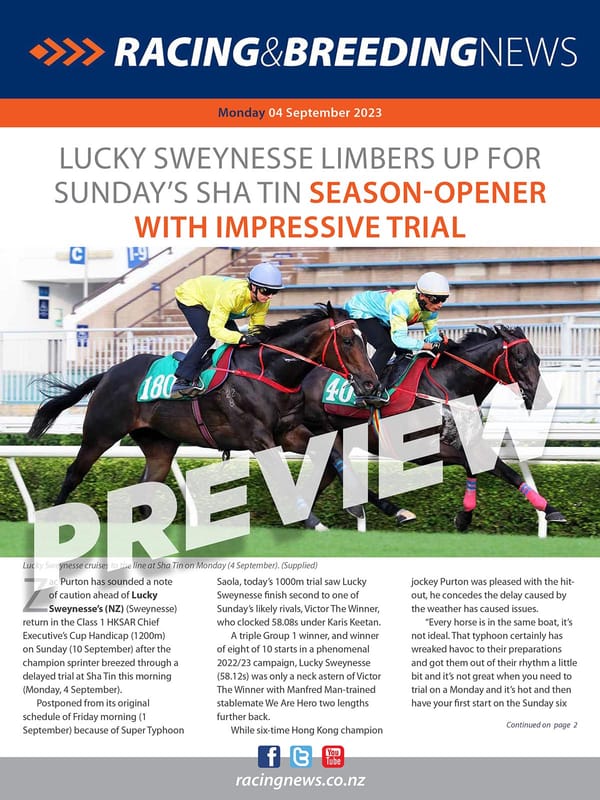 NZ Racing and Breeding News – 04 September 2023
