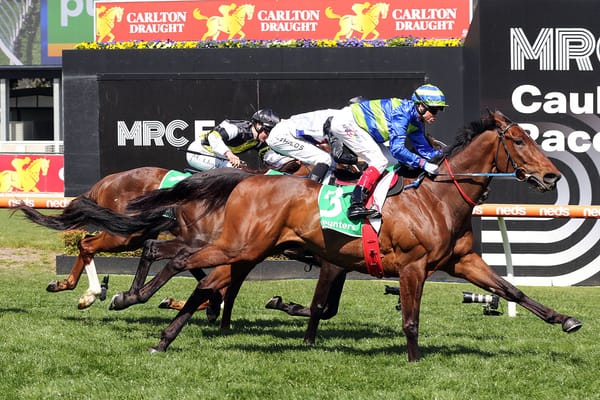 Shock ‘Em Ova powers home at Caulfield