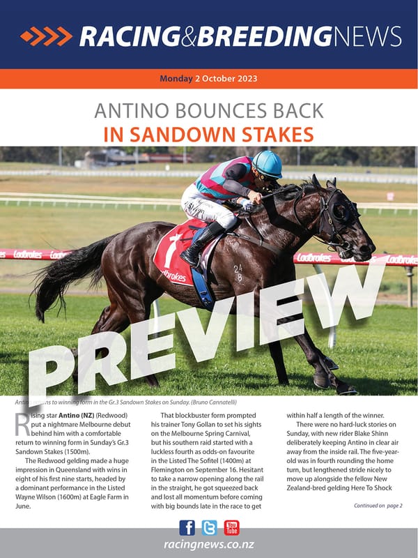 NZ Racing and Breeding News – 02 October 2023