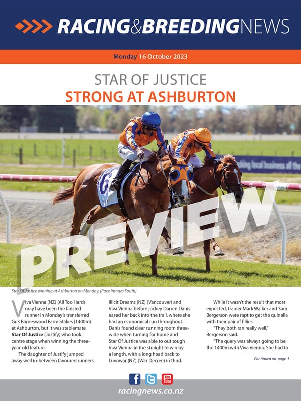NZ Racing and Breeding News – 16 October 2023
