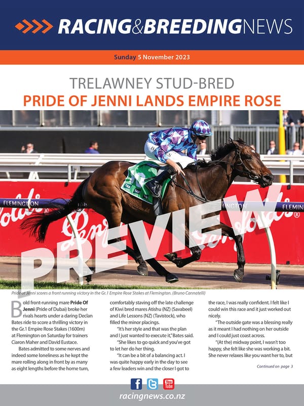 NZ Racing and Breeding News – 05 November 2023