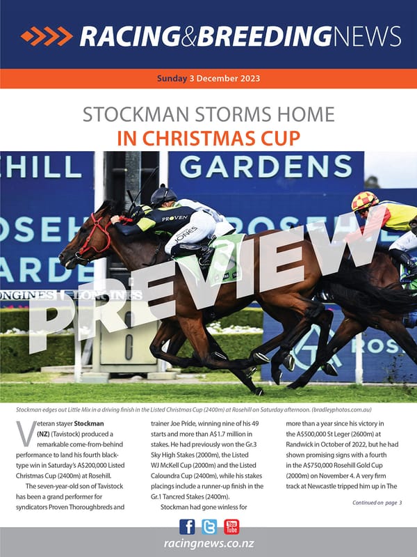 NZ Racing and Breeding News – 03 December 2023