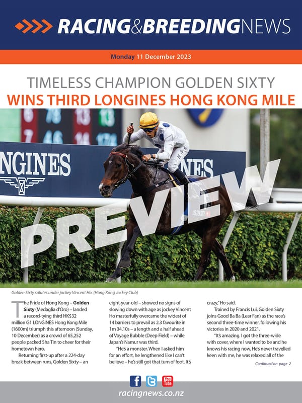 NZ Racing and Breeding News – 11 December 2023