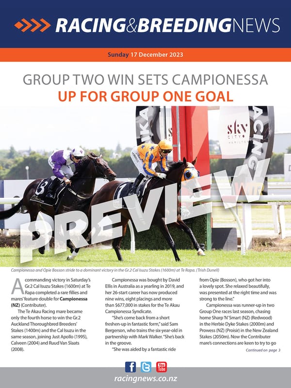 NZ Racing and Breeding News – 17 December 2023