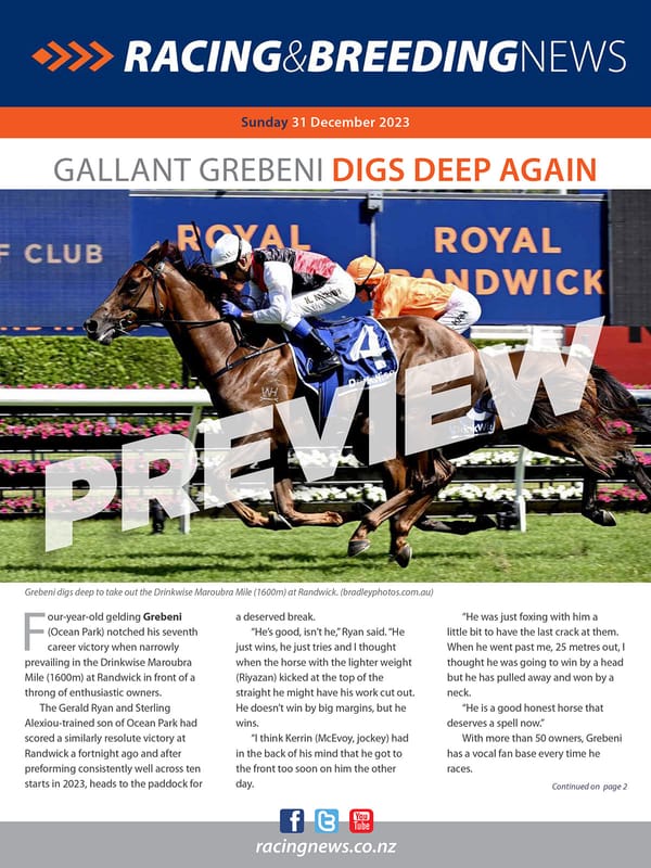 NZ Racing and Breeding News – 31 December 2023