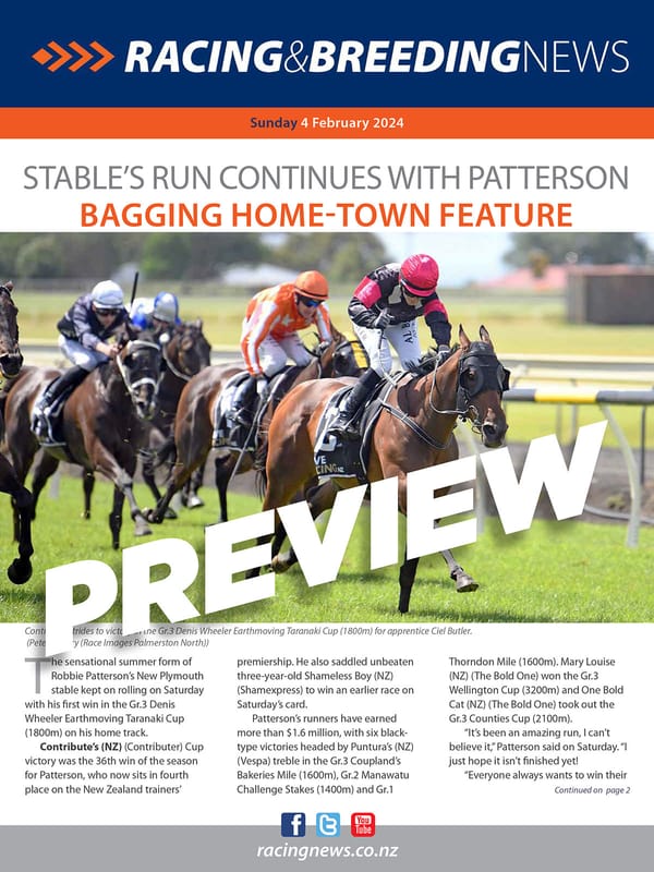 NZ Racing and Breeding News – 04 February 2024