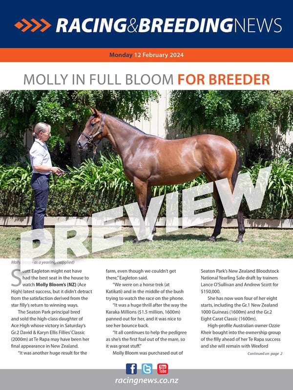 NZ Racing and Breeding News – 12 February 2024