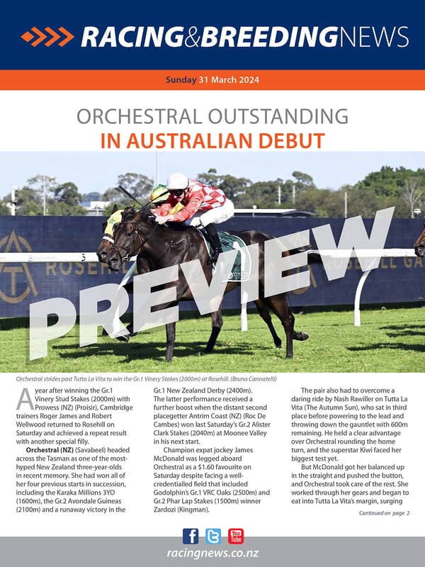 NZ Racing and Breeding News – 31 March 2024