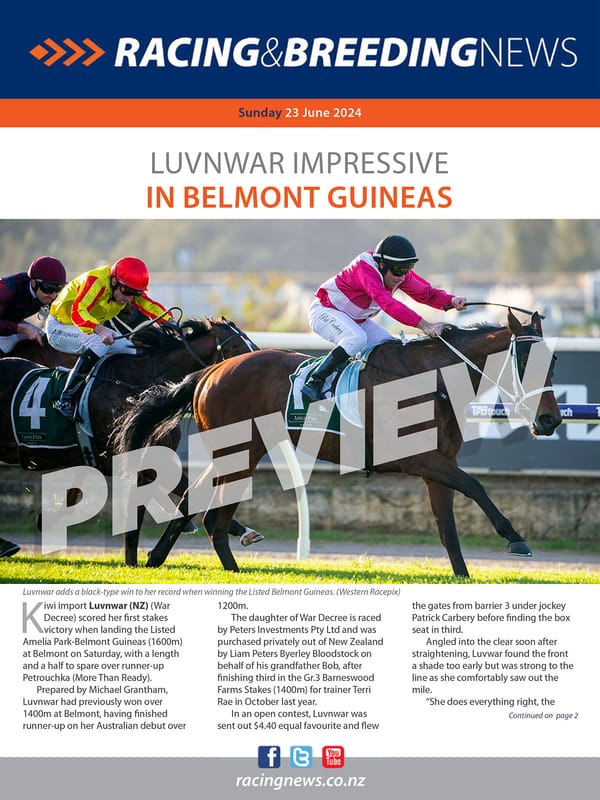 NZ Racing and Breeding News – 23 June 2024