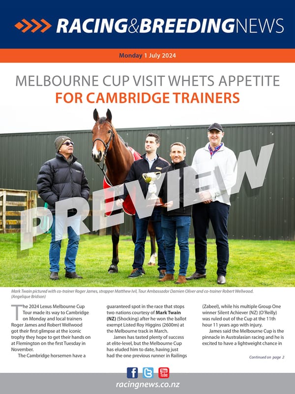 NZ Racing and Breeding News – 01 July 2024