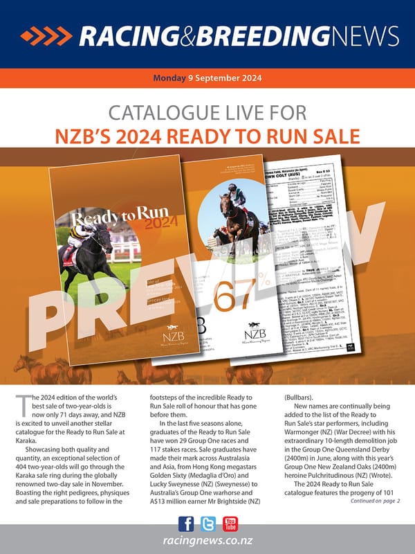 NZ Racing and Breeding News – 09 September 2024