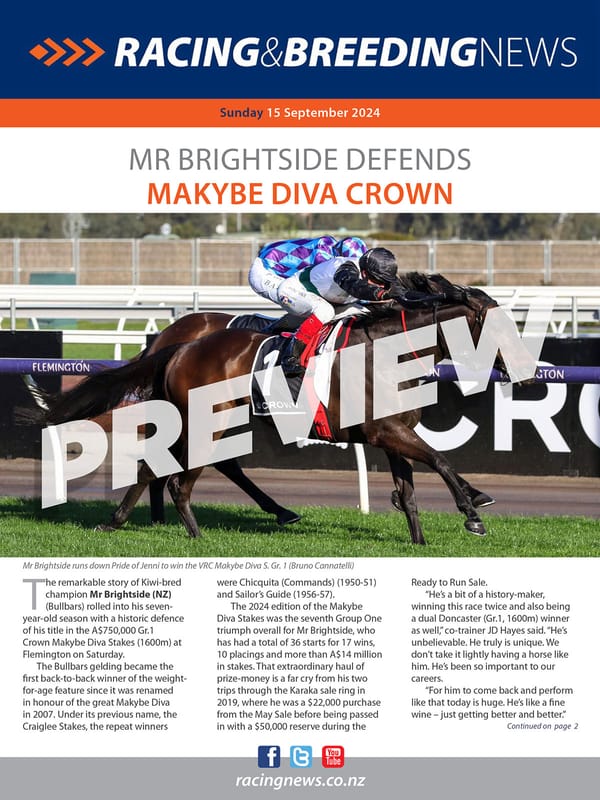 NZ Racing and Breeding News – 15 September 2024