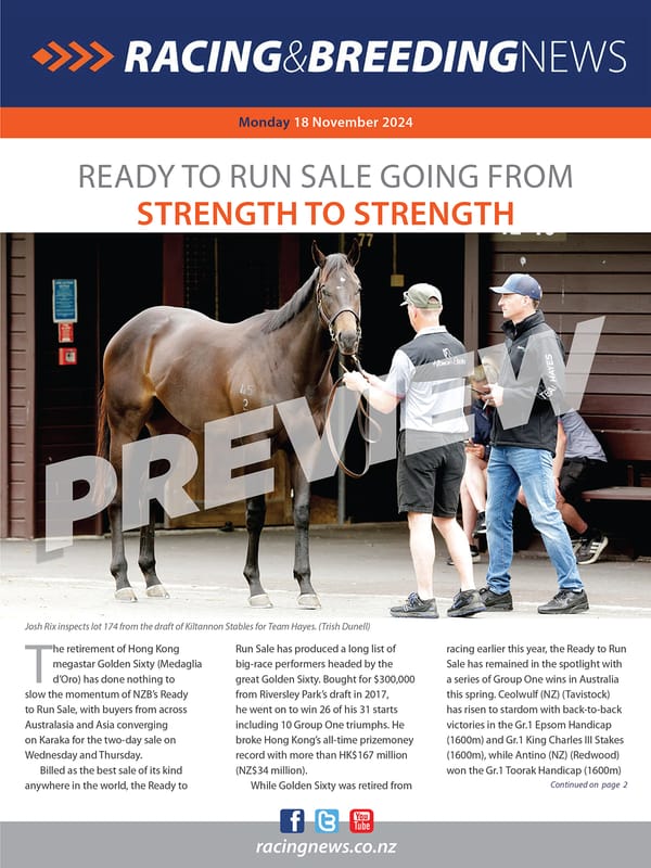 NZ Racing and Breeding News – 18 November 2024