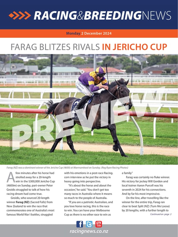 NZ Racing and Breeding News – 02 December 2024