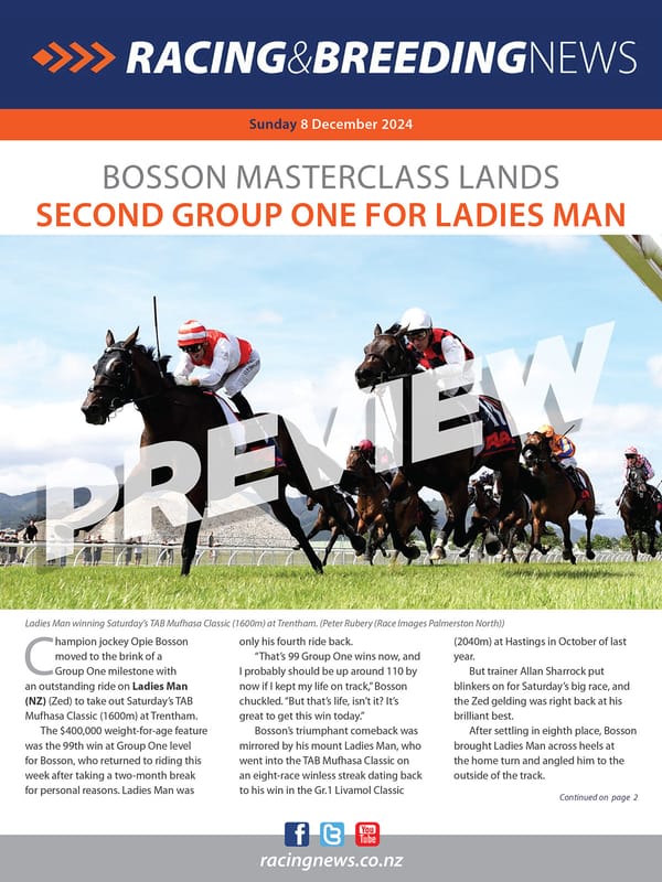NZ Racing and Breeding News – 08 December 2024