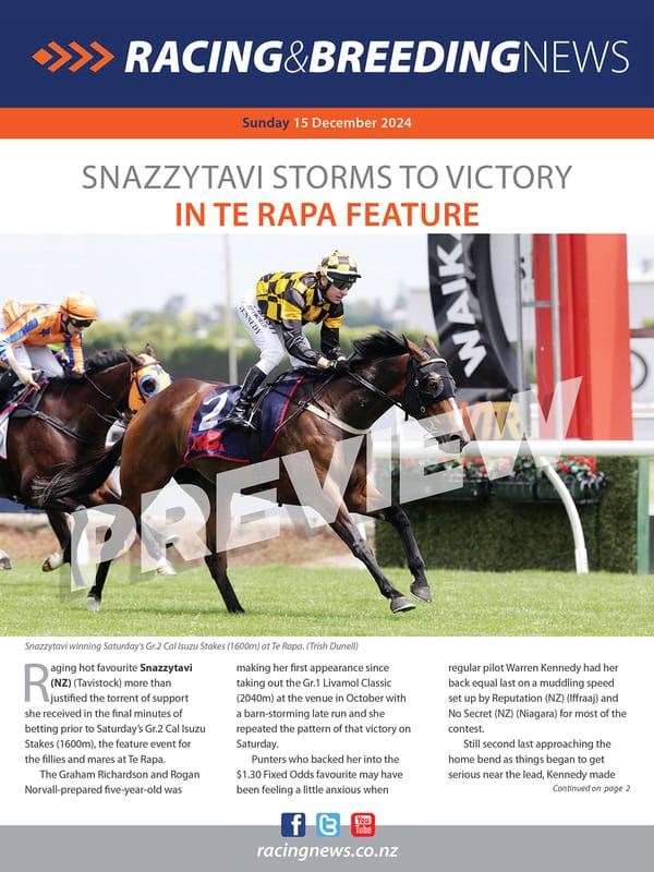 NZ Racing and Breeding News – 15 December 2024