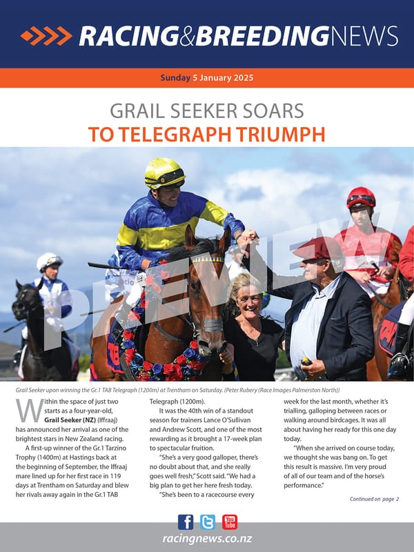 NZ Racing and Breeding News – 05 January 2025