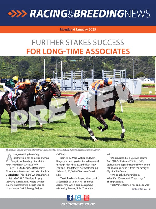 NZ Racing and Breeding News – 06 January 2025