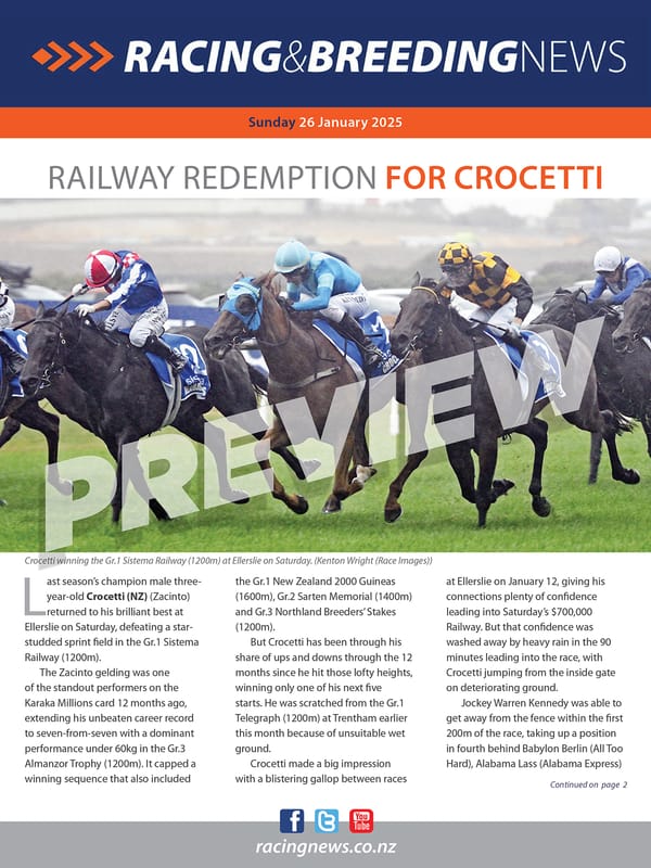 NZ Racing and Breeding News – 26 January 2025