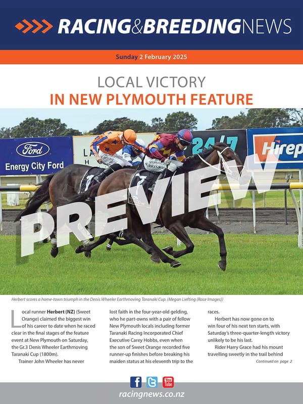 NZ Racing and Breeding News – 02 February 2025